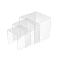 Sezanrpt Clear Acrylic Risers 3 pcs, Square Acrylic Food Display Stands Tabletop, Display Shelf for Vendors, Collectibles, Funko