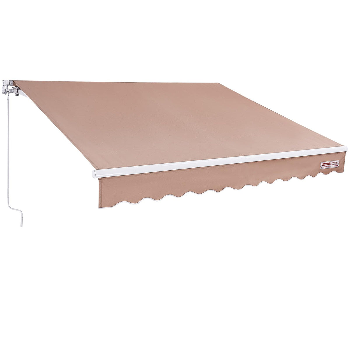 VEVOR Manual Retractable Awning, 10 x 8 ft Outdoor Patio Awning Retractable Sun Shade, Water-Resistant Polyester Patio Door Wind