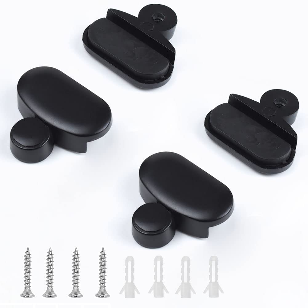 4PCS Mirror Glass Clip Set -Bathroom Mirrors Supporting Sheet - Dresser Mirror Fixed Fitting,Wall Mount -Black