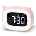 NESIFEE Pink Alarm Clock with Night Light, Cute Cat Alarm Clocks for Girls Toddlers Boys Birthday Gifts, Cute OK to Wake Alarm C
