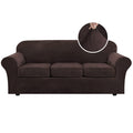 H.Versailtex Modern Velvet Plush 4 Piece High Stretch Sofa Slipcover Sofa Cover Form Fit Luxury Thick Velvet Extra Large Sofa Co