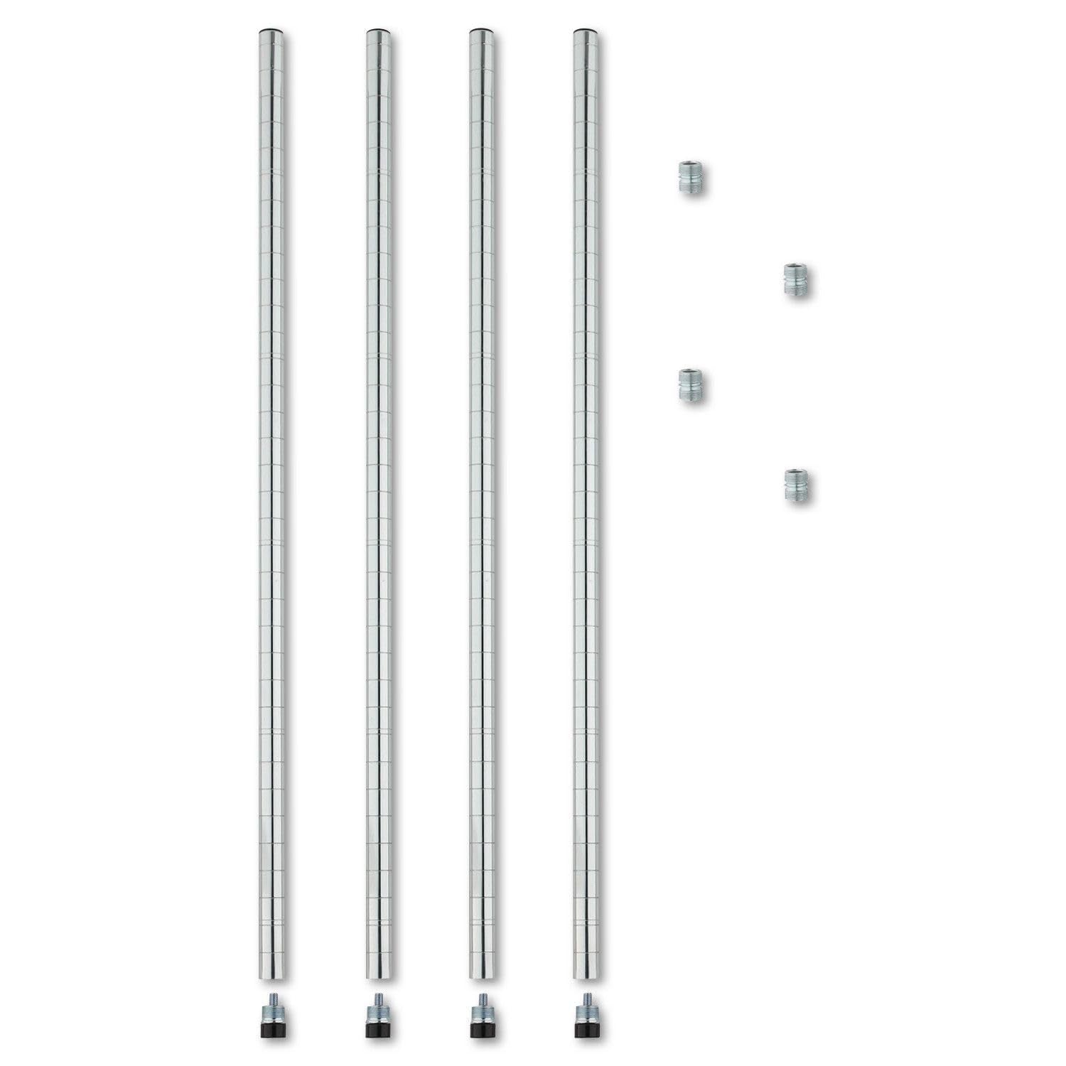 Alera ALESW59PO36SR 36 in. Stackable Posts for Wire Shelving - Silver (4/Pack)