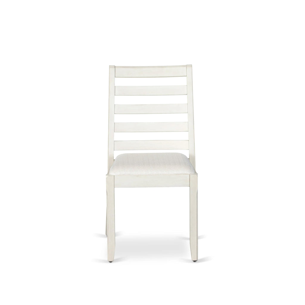 Luxe By East West Furniture X1PWT01 Dining Room Chair with Cream Linen Fabric and upholstered Back Antique White Finish,