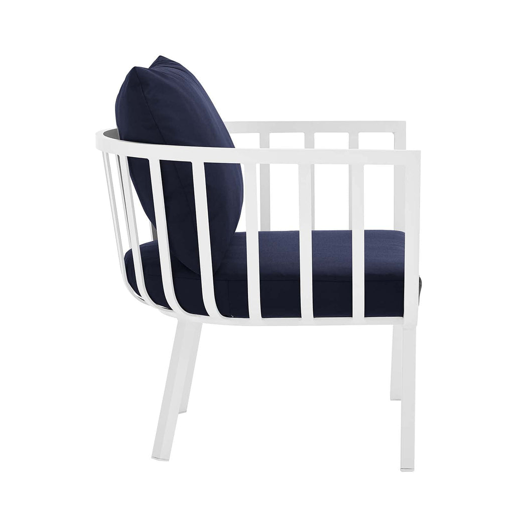 Modway Riverside Outdoor Furniture, Armchair, White Navy