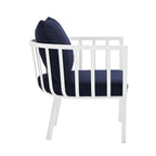 Modway Riverside Outdoor Furniture, Armchair, White Navy