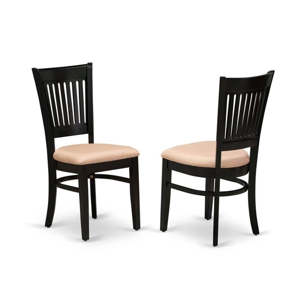 East West Furniture Weva5-Blk-C 5 Piece Modern Dining Table Set Includes A Rectangle Wooden Table With Butterfly Leaf And 4 Linen Fabric Dining Room Chairs, 42X60 Inch, Black