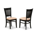East West Furniture Weva5-Blk-C 5 Piece Modern Dining Table Set Includes A Rectangle Wooden Table With Butterfly Leaf And 4 Linen Fabric Dining Room Chairs, 42X60 Inch, Black