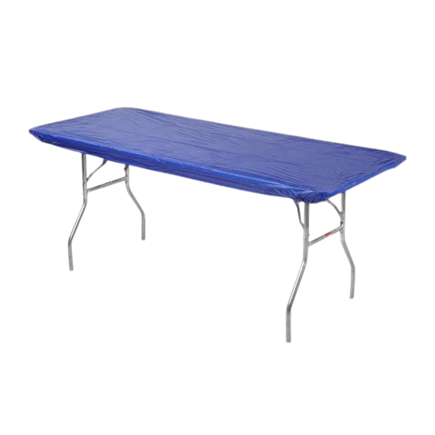 Kwik-Covers 30' X 72' (6 Feet) Royal Blue Rectangular Fitted Plastic Table Covers - 10 Pack