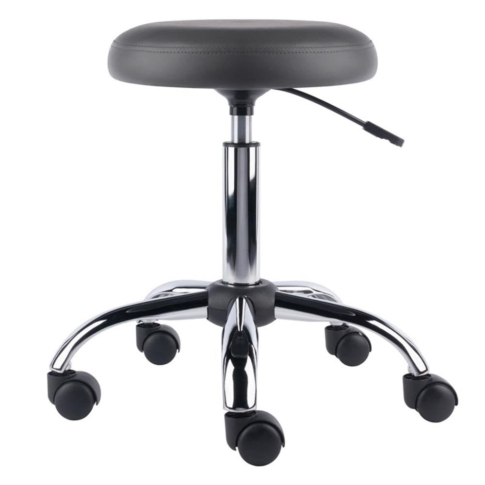Winsome Wood Clyde Adjustable Cushion Seat Swivel Stool - Charcoal and Chrome