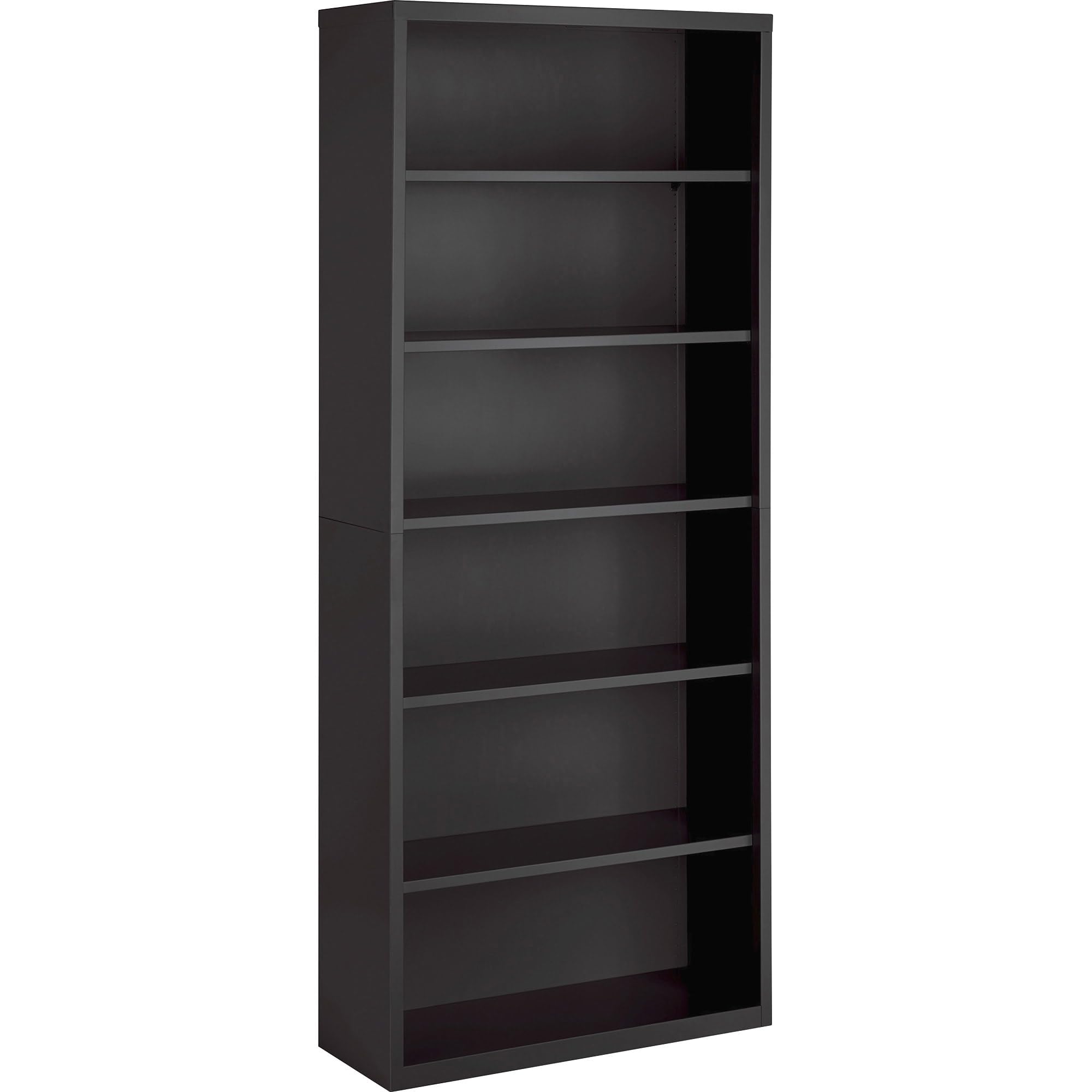 Lorell Fortress Series Charcoal Bookcase, 34.5" X 13" X 82"
