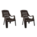 Cello Plastic Comfort Sit Set Of (2 Chairs) (Brown) | Strong And Durable | Easy To Clean | Chair For Living Room, Bed Room, Kitc