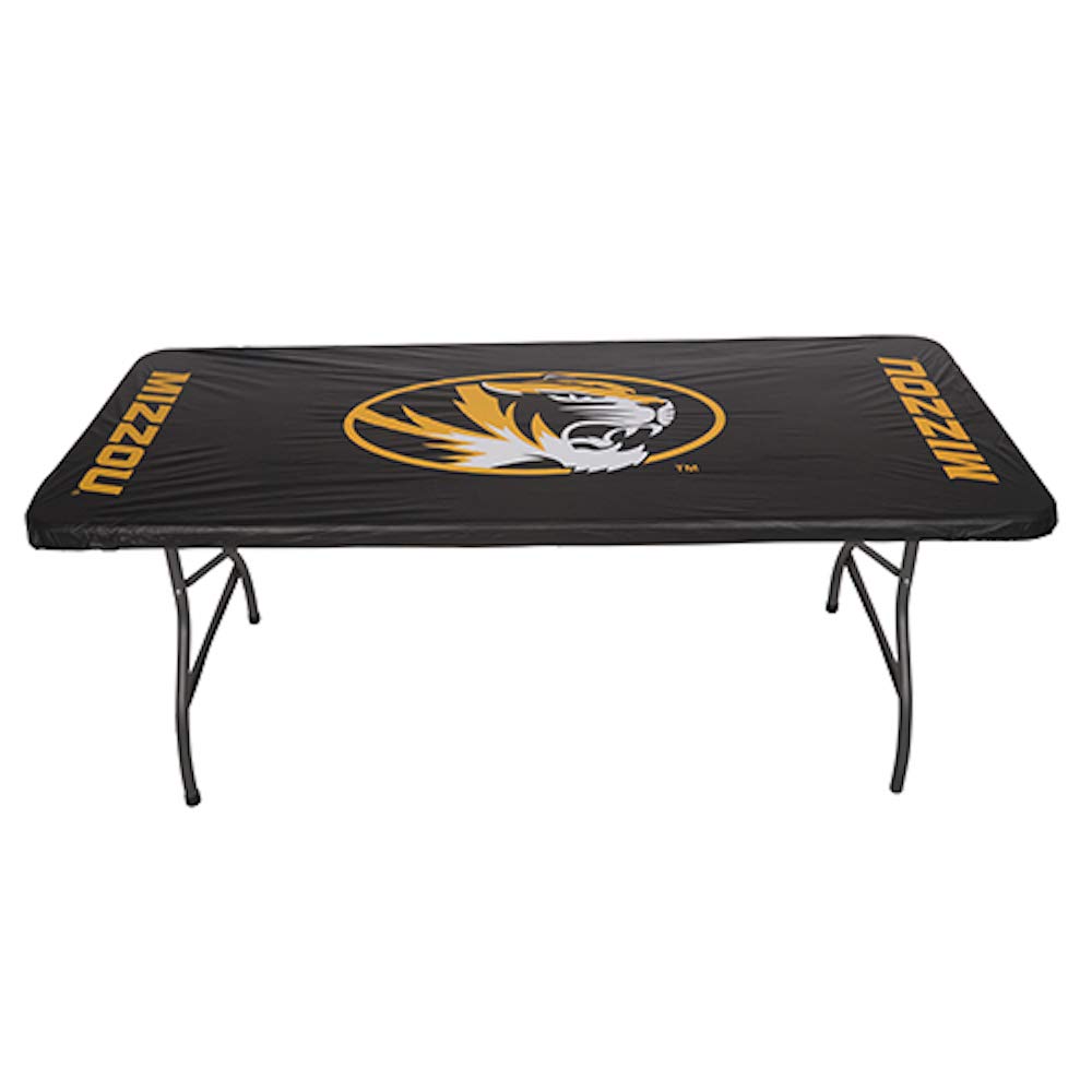Collegiate Kwik-Covers Rectangle Plastic Table Covers, Bundle Of 2 (University Of Missouri, 8')