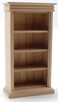 Classics by Handley Dollhouse Miniature Unfinished 4-Shelf Bookshelf