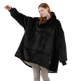 Degrees Of Comfort Wearable Blanket Hoodie For Women Adults, Cozy Oversized And Warm Sherpa Lined Sweatshirt Blankets, Black, 38