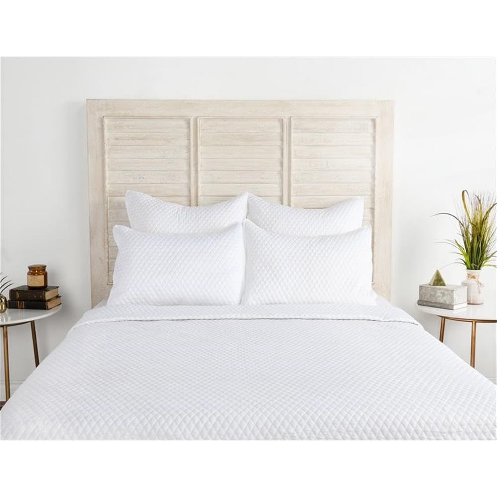 Kosas Home Winthrop 20X36 Diamond Poly Sateen Fabric Standard Sham In White