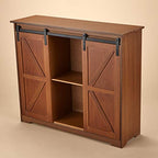 Barn Door-Style Buffet Cabinets - Rustic Wood