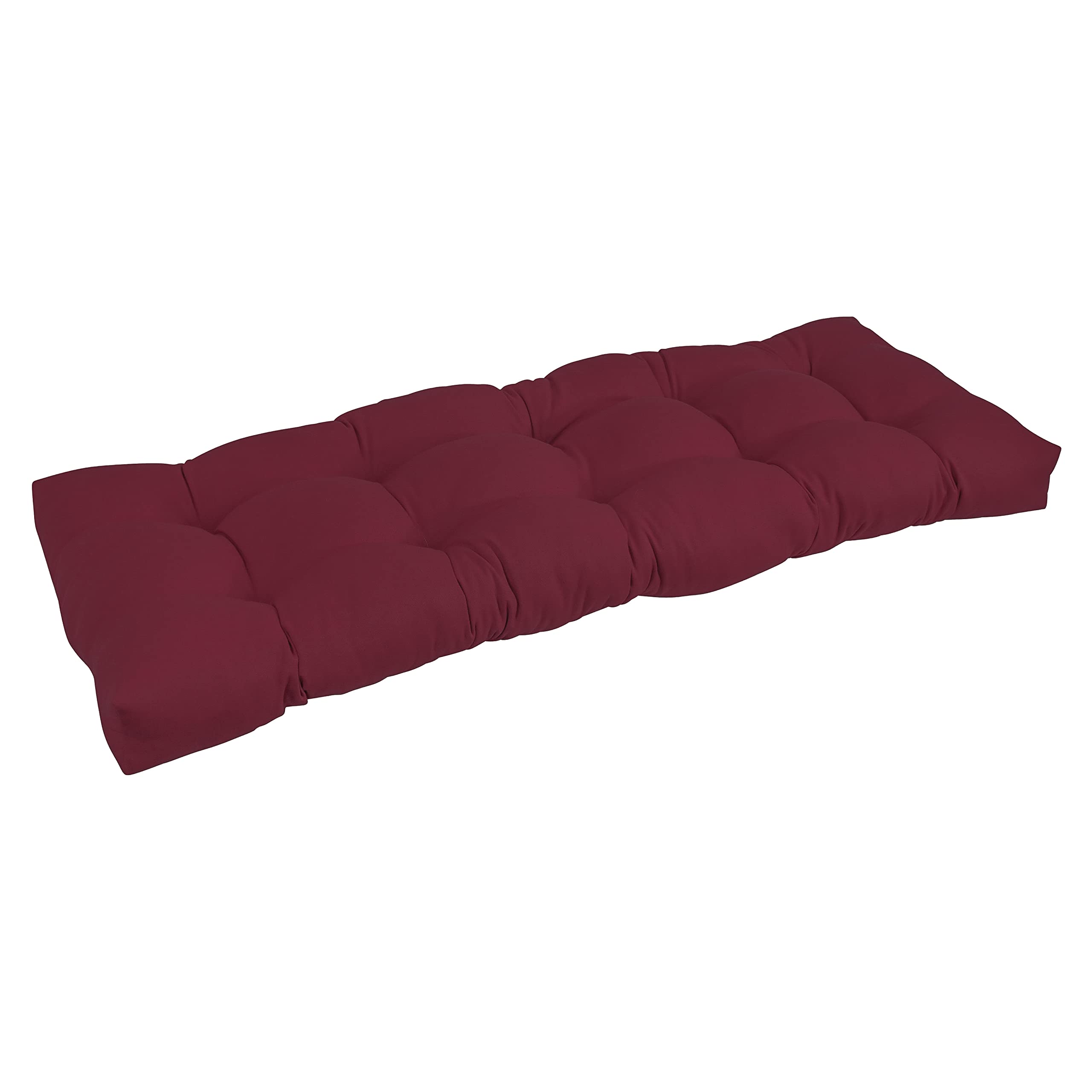 Blazing Needles Twill Tufted Bench Cushion, 46 x 19, Burgundy