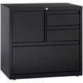 Lorell, LLR60933, 30" Personal Storage Center Lateral File - 3-Drawer, 1 Each, Black