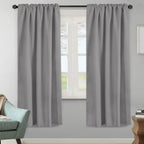 H.Versailtex Blackout Curtains Thermal Insulated Window Treatment Panels Room Darkening Blackout Drapes For Living Room Back Tab/Rod Pocket Bedroom Draperies, 52 X 72 Inch, Grey, 2 Panels
