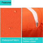 Augld 2Pack Outdoor/Indoor Throw Pillow Cover, Waterproof Solid Pillow Case Navy 20'X20'
