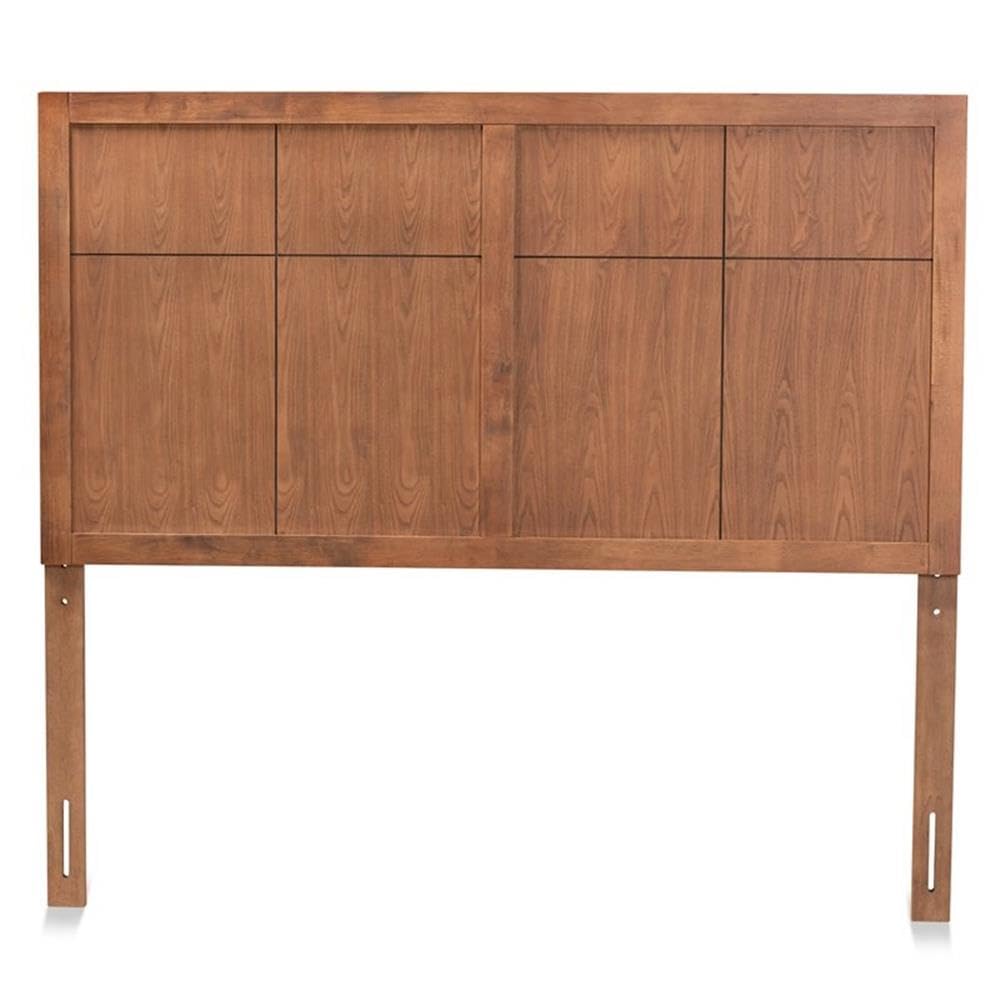 Baxton Studio Monroe Modern Transitional and Rustic Ash Walnut Finished Wood Queen Size Headboard