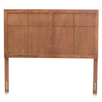 Baxton Studio Monroe Modern Transitional and Rustic Ash Walnut Finished Wood Queen Size Headboard