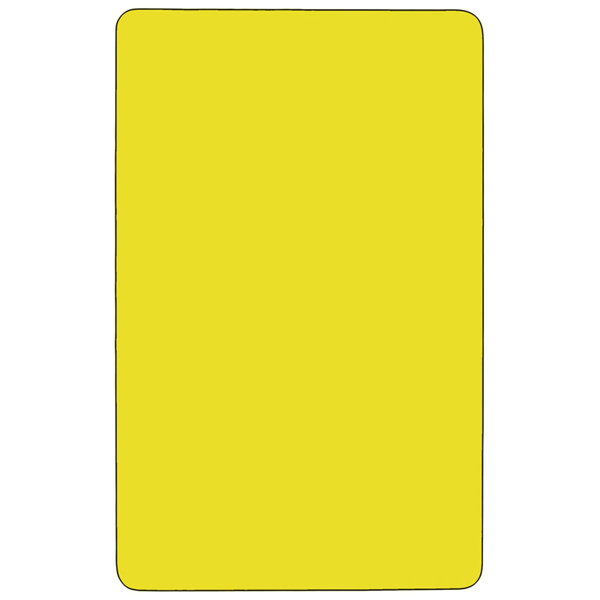 Flash Furniture 24''W x 60''L Rectangular Yellow HP Laminate Activity Table - Height Adjustable Short Legs
