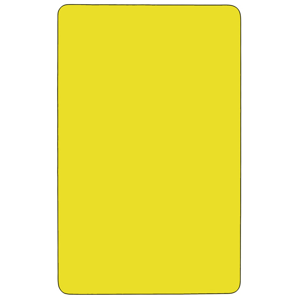 Flash Furniture Wren 24''W x 48''L Rectangular Yellow HP Laminate Activity Table - Height Adjustable Short Legs