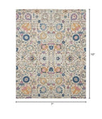 HomeRoots Ivory/Multi 100% Polypropylene 7’ x 10’ Ivory and Multicolor Floral Buds Area Rug