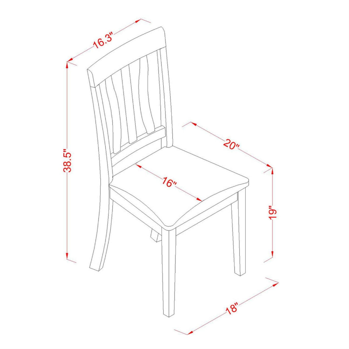 East West Furniture ANC-CAP-C Antique Kitchen Dining Chairs - Linen Fabric Upholstered Wood Chairs, Set of 2, Cappuccino