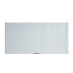 U Brands Glass Dry Erase Board, 96'X47', White Frosted Surface With Silver Grommets, Frameless, Includes Marker