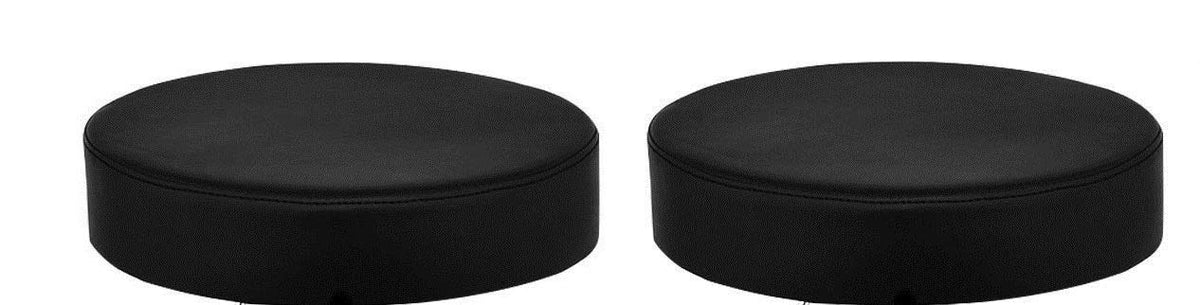 Iyb Breathable Pu Foam Round Seat Cushion (Set Of 2)  Black Replacement Pads For Adjustable Stool, Kitchen, Office, Bar, Cafete