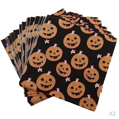 Ecomistiq 40Pcs Happy Pumpkin Paper Napkin Napkin Tableware Decor | Party Tableware & Serveware | Party Supplies | Greeting Card