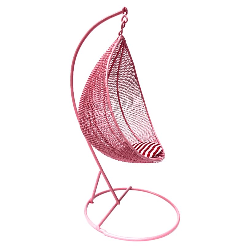 ibasenice Doll House Balcony Swing Mini Hanging Chair Toy 6.29X3.74X2.36 Inch Indoor Dollhouse Accessory for Kids Play and Minia