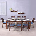 Urban Ladder Vanalen 6 To 8 Glass Top Extendable Dining Table (Finish : Dark Walnut)