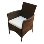 vidaXL Poly Rattan Patio Chairs – Set of 2, Outdoor Garden Furniture with Comfortable Cushions, Brown