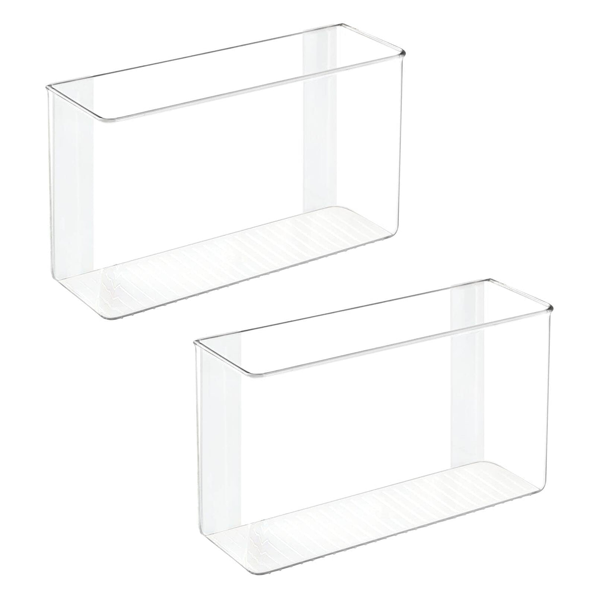mDesign Plastic Adhesive Mount Storage Organizer Container for Kitchen or Pantry Wall Organization  Space Saving Holder for San