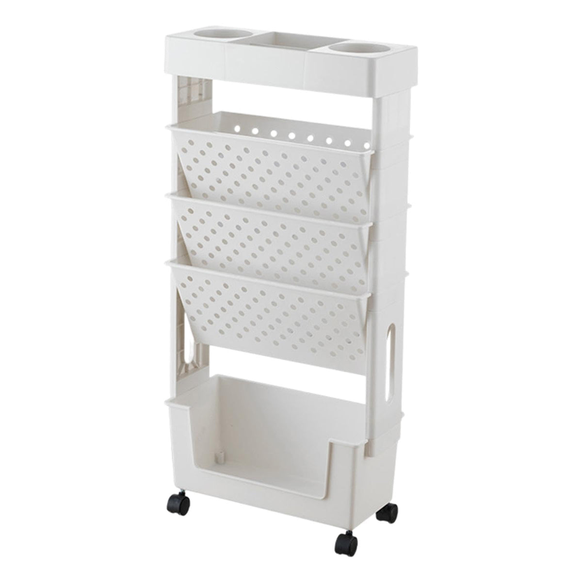 Clovrix Rolling Bookcase Mobile Bookshelf Cart With Pen Holder For Classroom Kitchen| Desk & Drawer Organizers| Accessories | Of