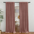Ryb Home Wild Rose Velvet Blackout Curtains For Girl Bedroom - Room Darkening Privacy Shades As Window Treatment Thermal Curtains For Living Room, W 62 X L 96 Inch, 2 Panels