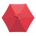 Sunnyglade 7.5Ft 6 Ribs Umbrella Canopy Replacement Patio Top Cover For Market Umbrella (Red)