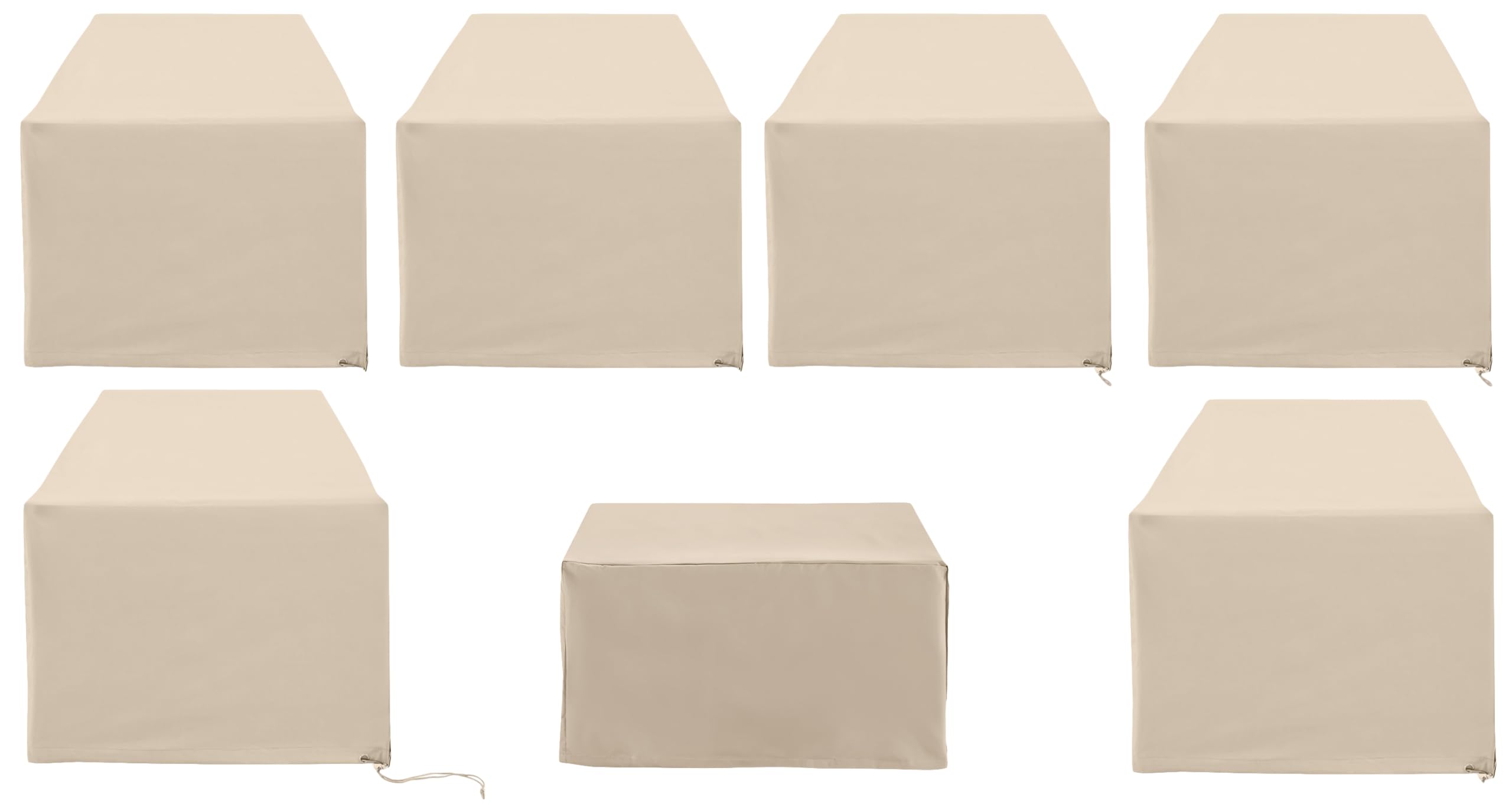 Crosley Furniture Patio Furniture Covers, Waterproof 7-Piece Cover Set For Outdoor Sectional Sofa Sets, Tan