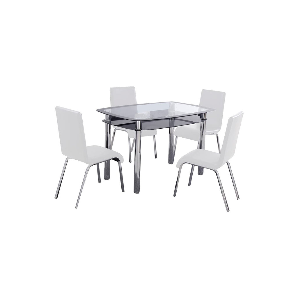 Best Master Bailee Modern Faux Leather Dining Side Chair In White (Set Of 4)