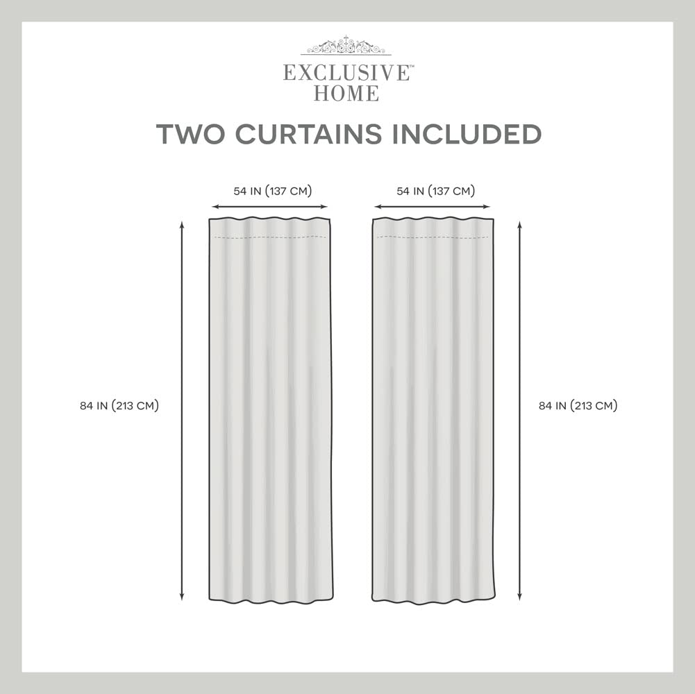 Exclusive Home Curtains Eh8464-03-2-84H Demi Light Filtering Hidden Tab Top Curtain Panel Pair, 54X84, Yellow