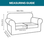 Turquoize 3 Piece Sofa Covers For 2 Cushion Couch Sofa Slipcover Soft Couch Cover For Dogs-Washable Sofa Furniture Covers With 2 Individual Cushion Covers, Thick Jacquard Fabric (Loveseat, Dove)