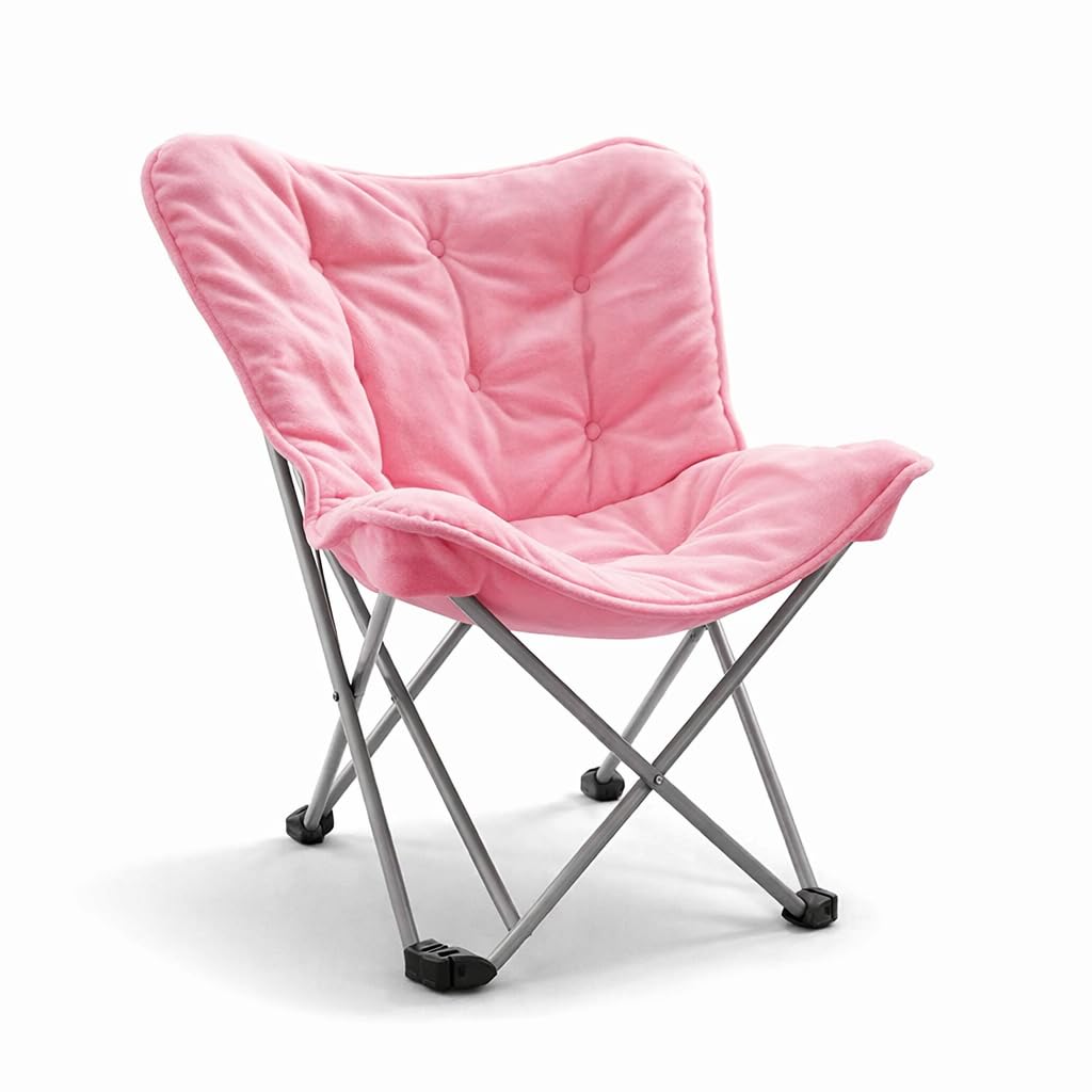 Crega Butterfly Chair Foldable Saucer Chair With Soft Cushion & Strong Metal Frame, Portable Folding Lounge Chair For Living Roo