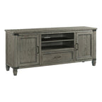 Intercon Foundry Media Console with 2 Shelves, 2 Cabinets, and Shelf, Brushed Pewter, 70" Width TV Stands
