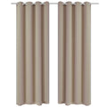 vidaXL 2 Panels Cream Heavy Blackout Grommet Window Curtain Lined Drape Micro Satin