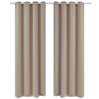 vidaXL 2 Panels Cream Heavy Blackout Grommet Window Curtain Lined Drape Micro Satin