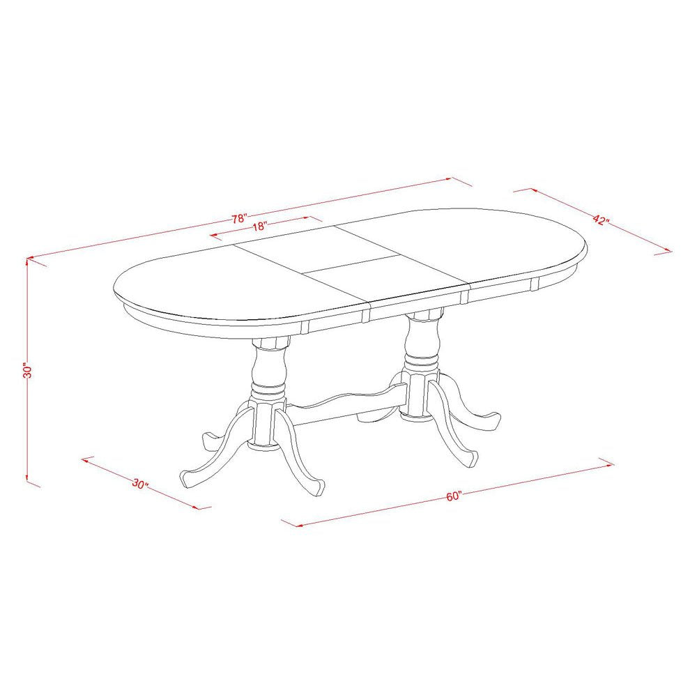 East West Furniture PLNA5-SBR-C 5 Piece Modern Set Includes an Oval Wooden Table with Butterfly Leaf and 4 Linen Fabric Dining Room Chairs, 42x78 Inch