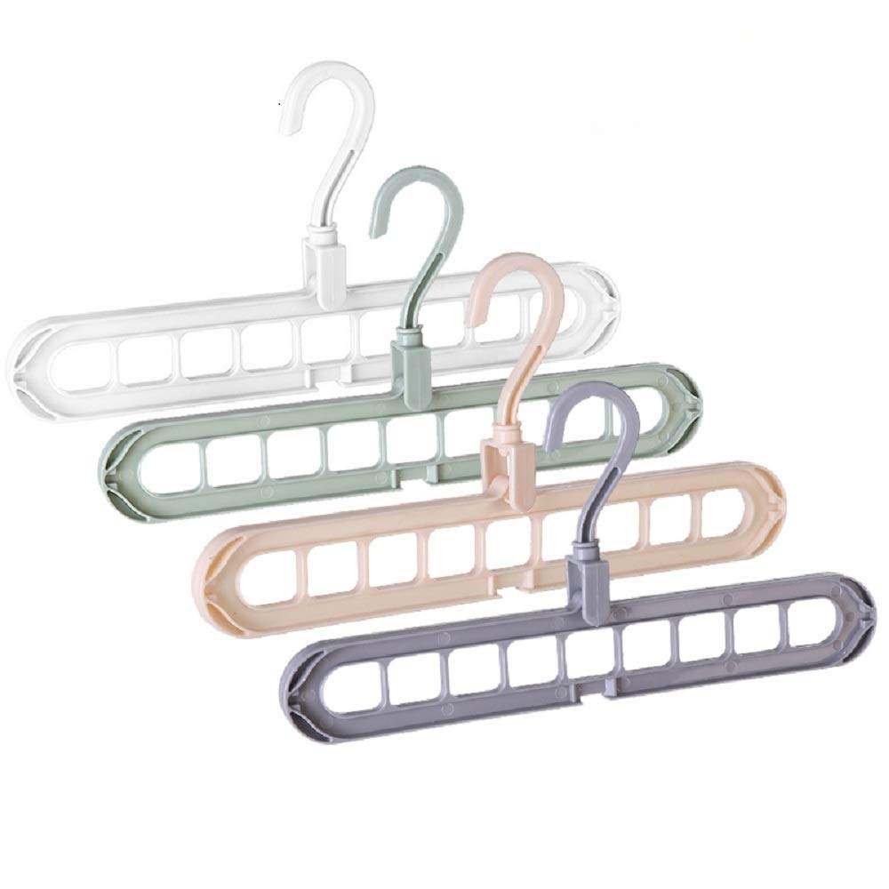 Adictum AntiSkid Plastic 360 Degree Swivel Hook, 9Holes Magic Wardrobe Space Saver Folding Hangers/Closet Organiser (5)